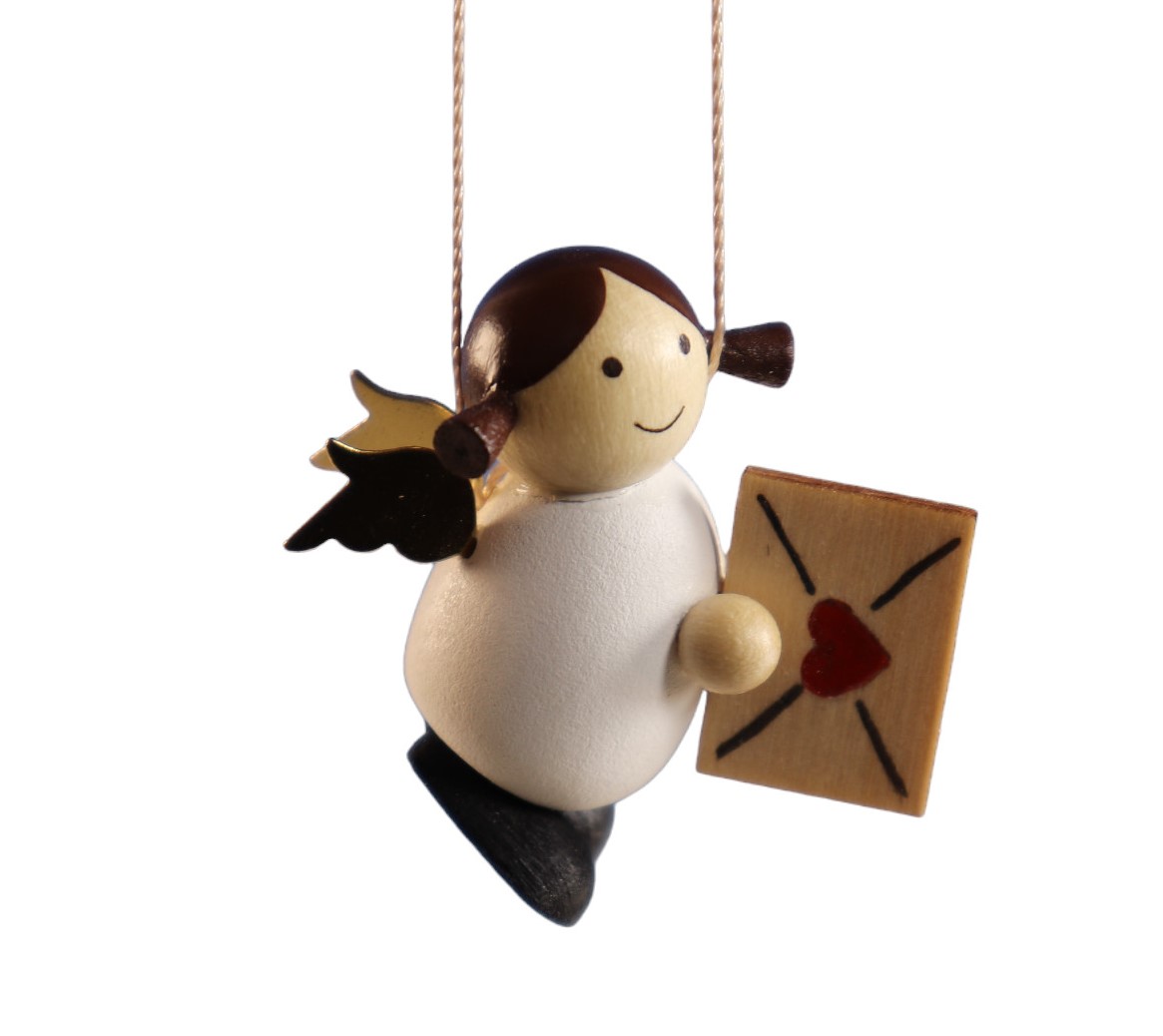 Baumbehang Engel mit Brief H 3,5 cm