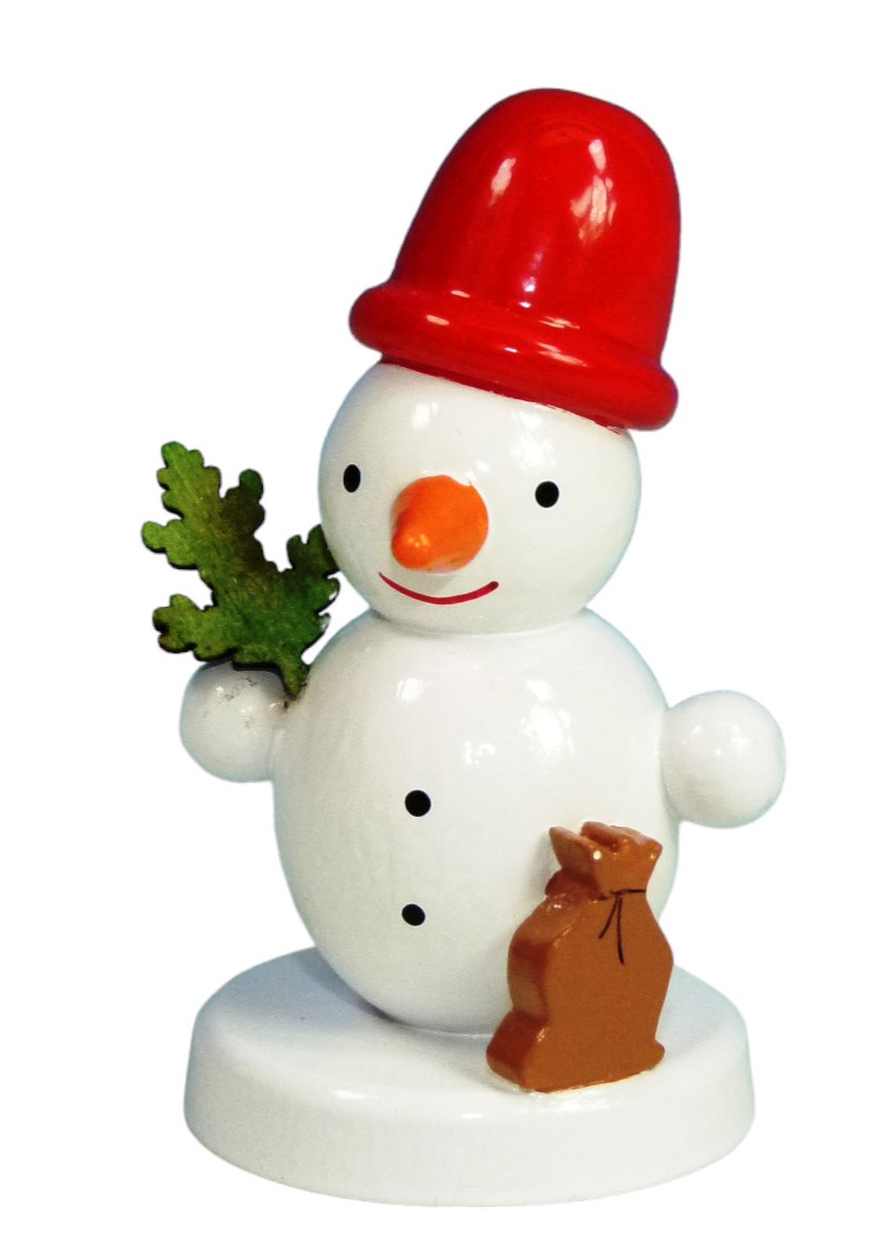 Schneemannfigur als Weihnachtsmann verkleidet 4 cm groß, stehend
