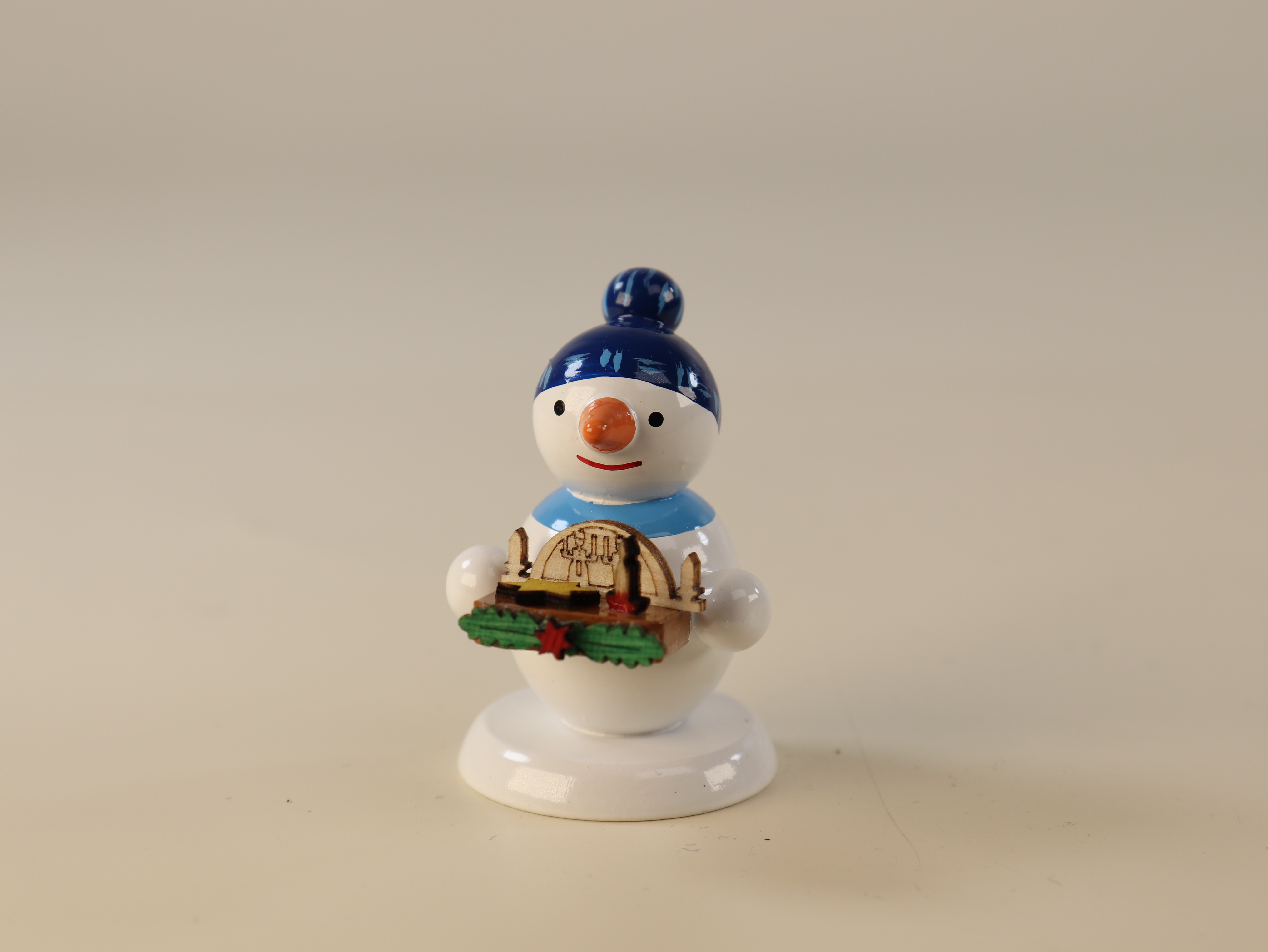 Tisch-Dekoration "Schneemann mit Schwibbogen"