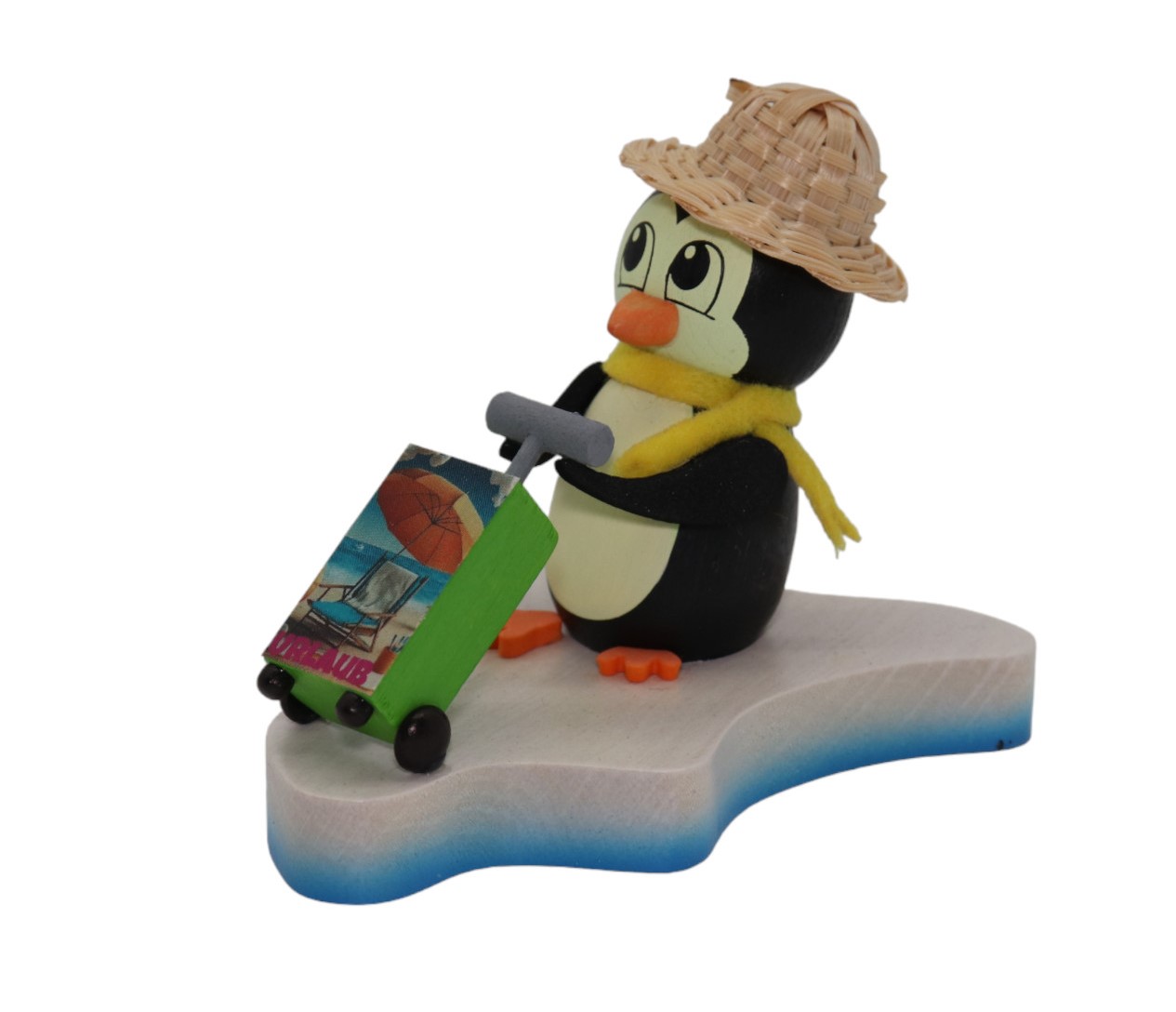 Pinguin auf Eisscholle "Verreist"