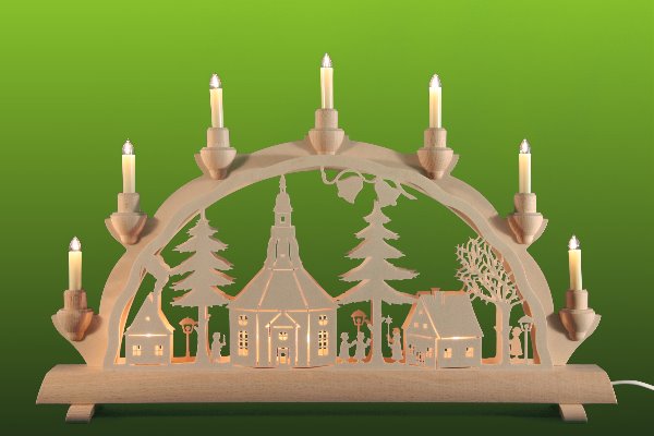 Schwibbogen Seiffener Kirche doppelt innenbeleuchtet klein kaufen Schwibbogen Seiffener Kirche doppelt innenbeleuchtet klein kaufen