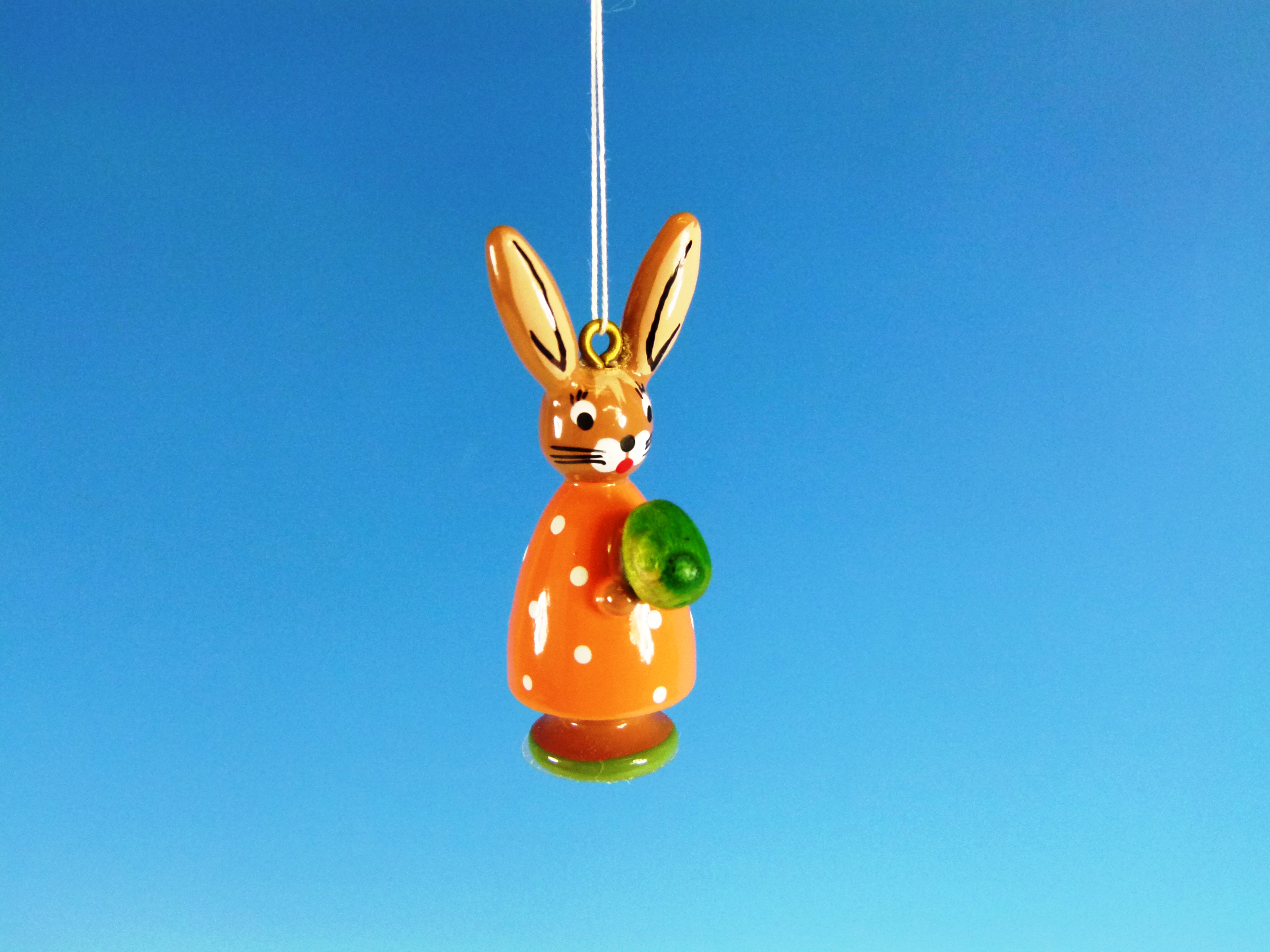 Baumschmuck für Ostern 'Hase mit Ei' orange