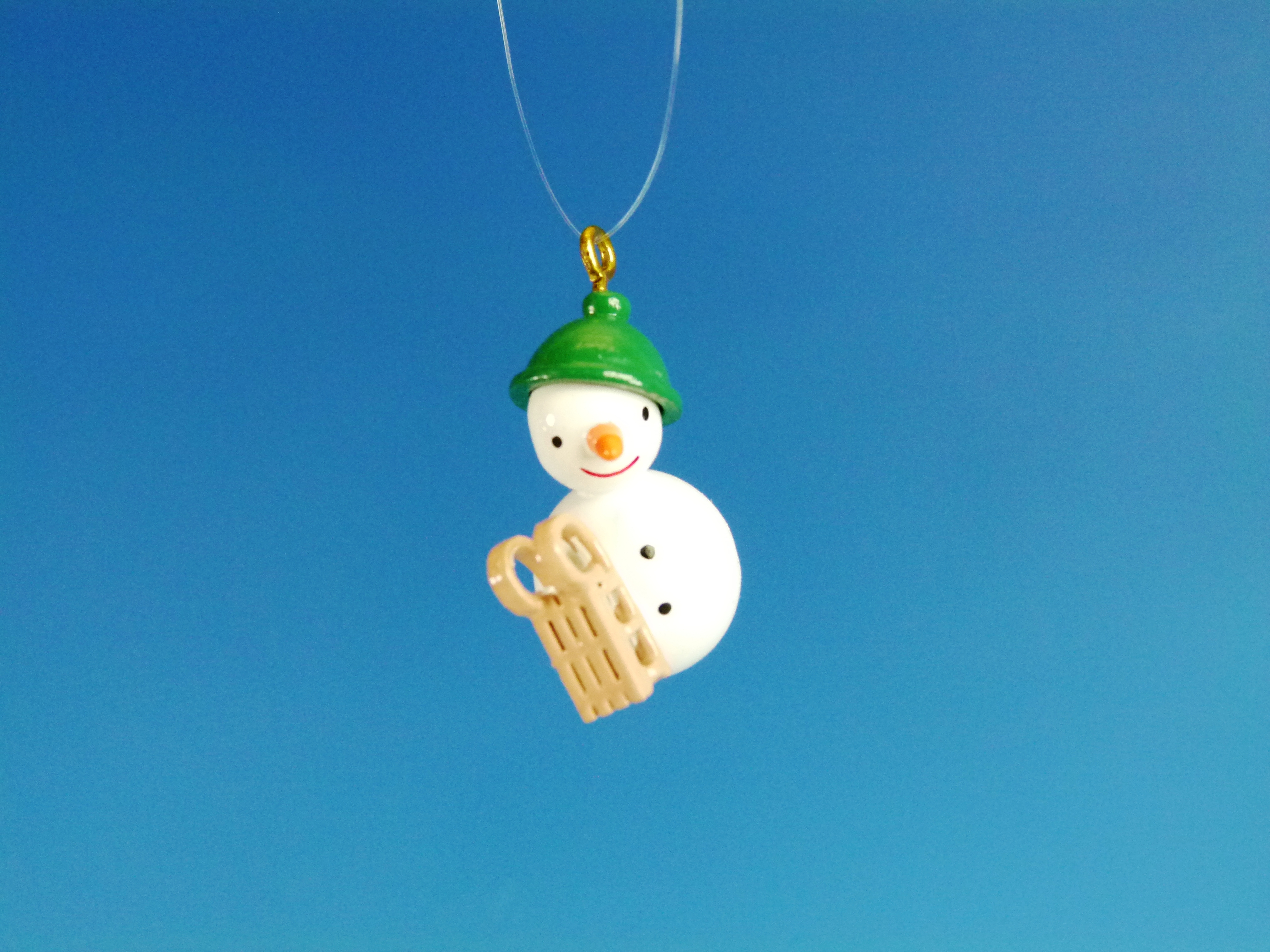 Baumschmuck für Weihnachten Schneemann mit Schlitten