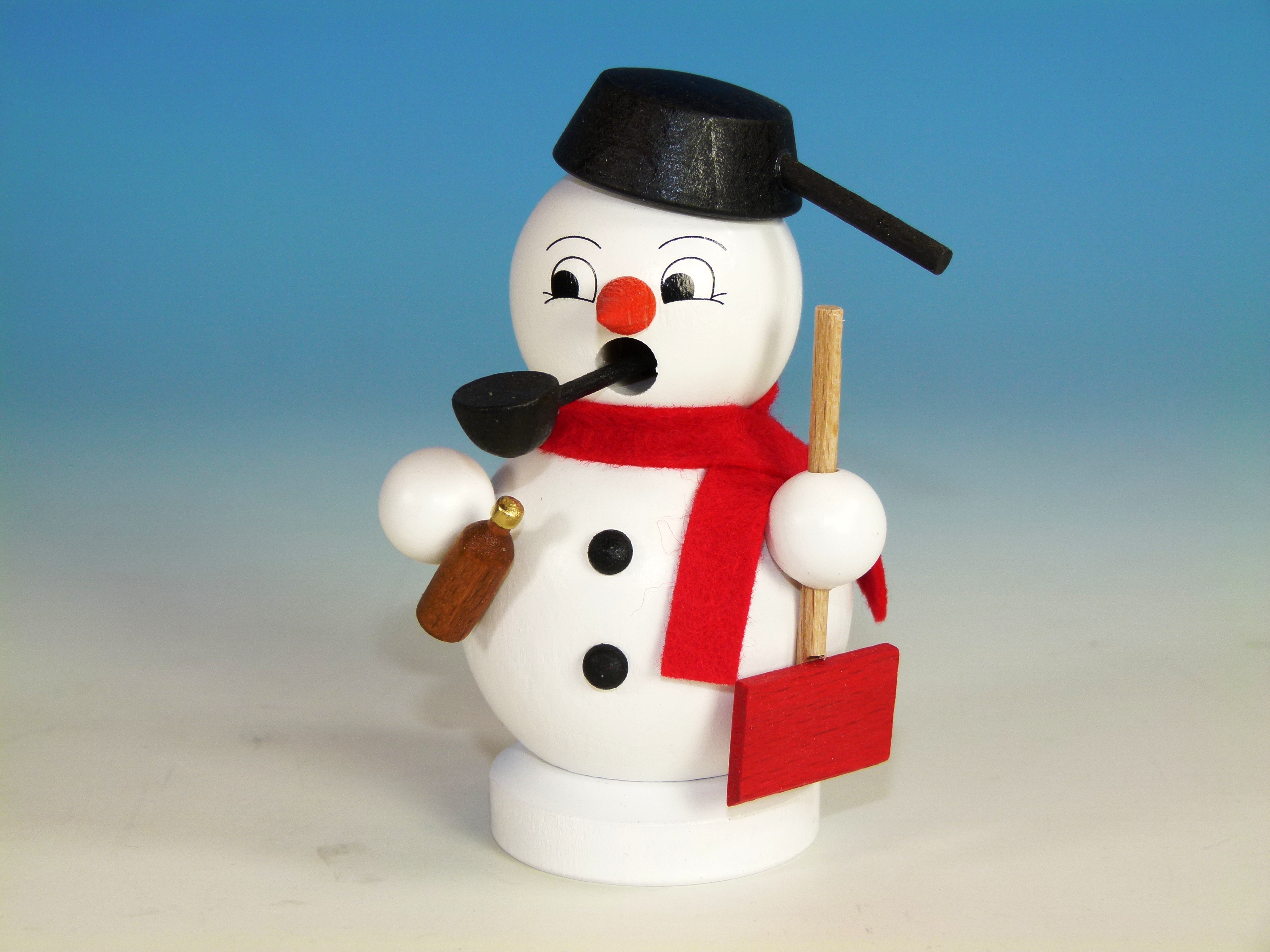 Räuchermann Schneemann mit Pfanne und Pfeife online kaufen