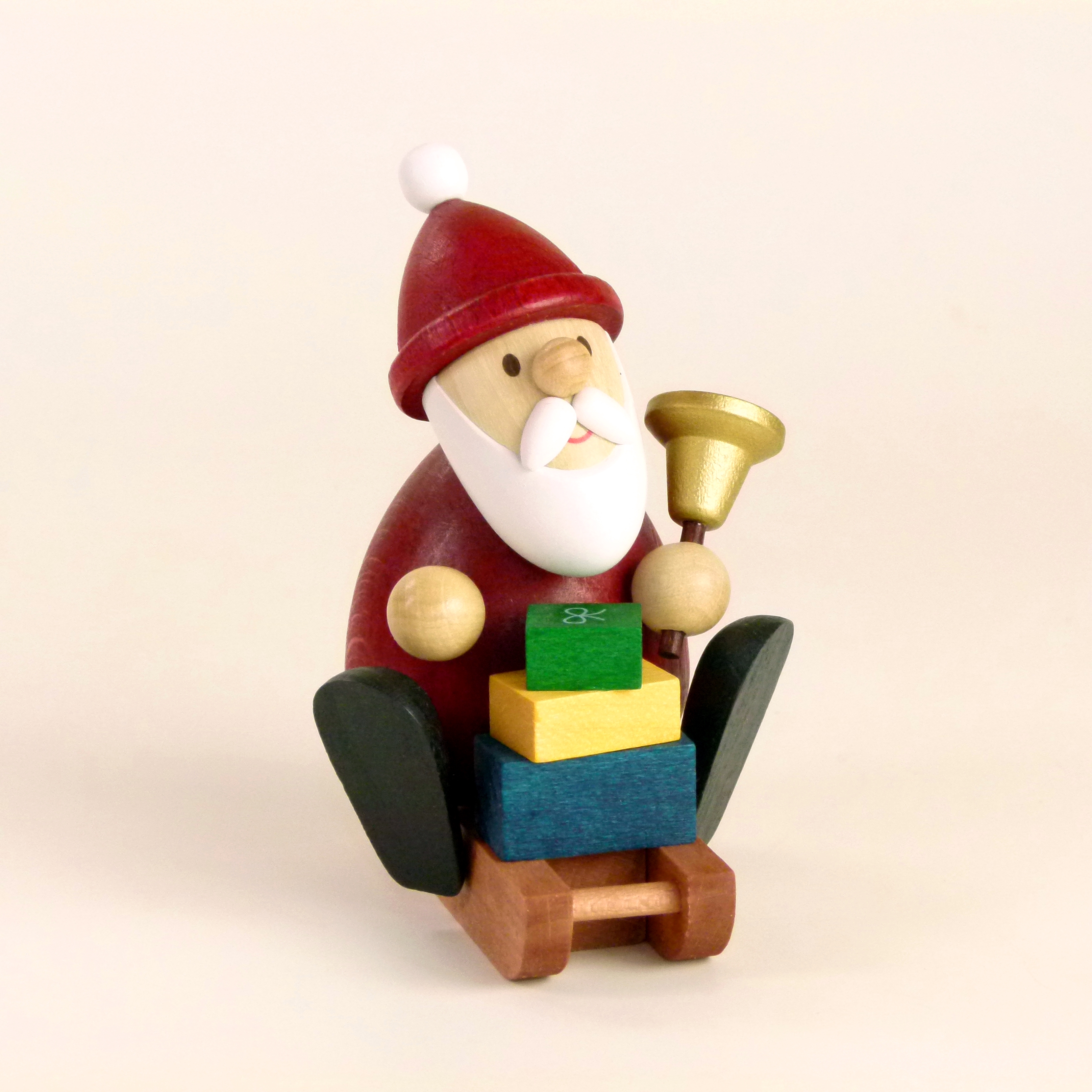 Weihnachtsmann modern auf Schlitten mit Glocke - Weihnachtsdeko online kaufen Weihnachtsdeko: Weihnachtsmann modern auf Schlitten mit Glocke