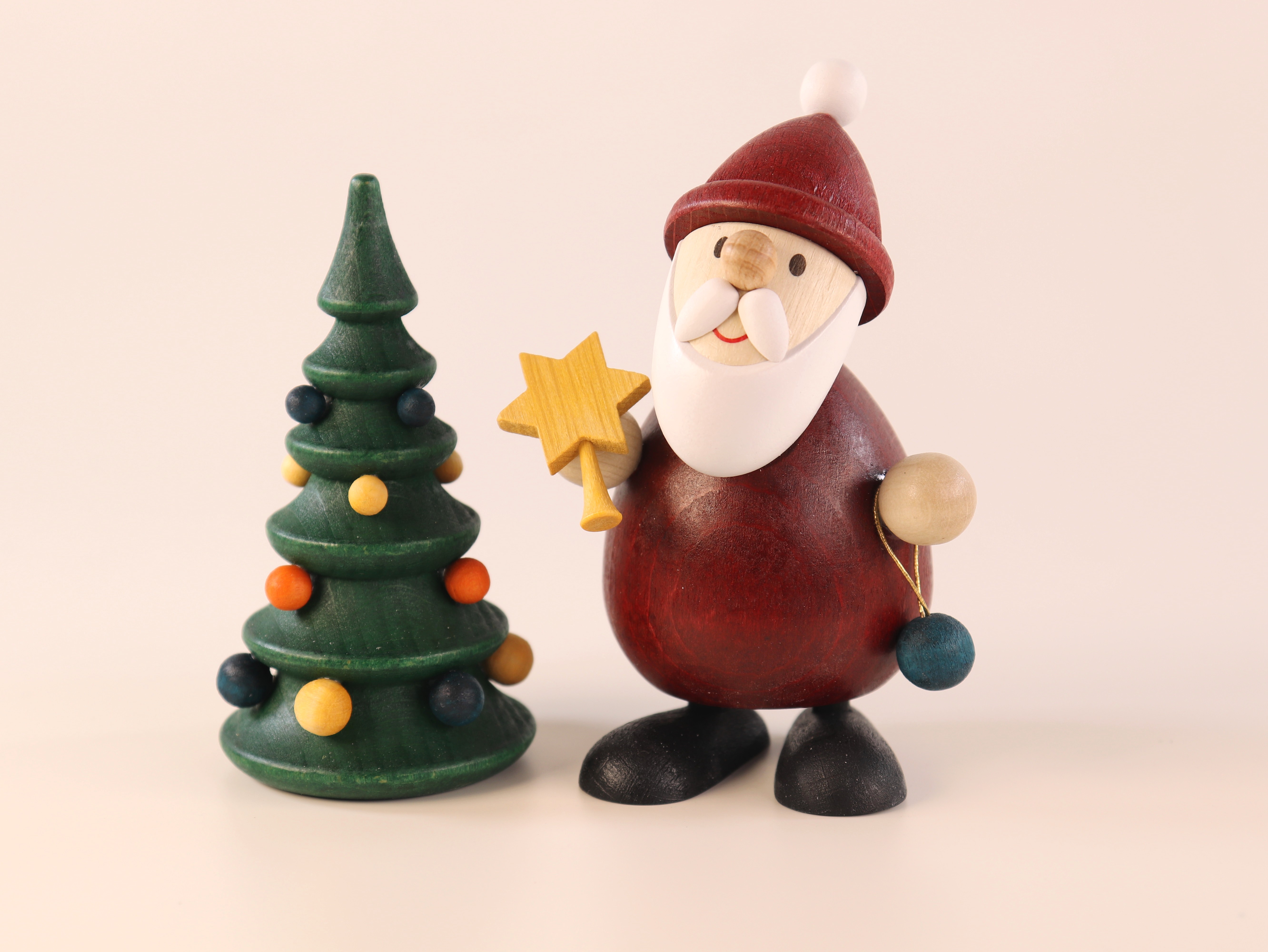 Weihnachtsmann mit Stern und Weihnachtsbaum zum Hinstellen