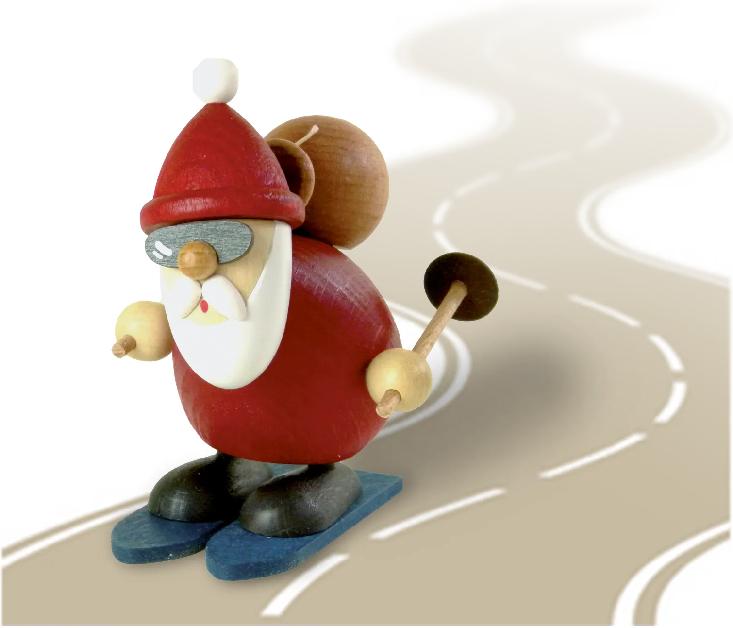 Weihnachtsmann auf Skiern