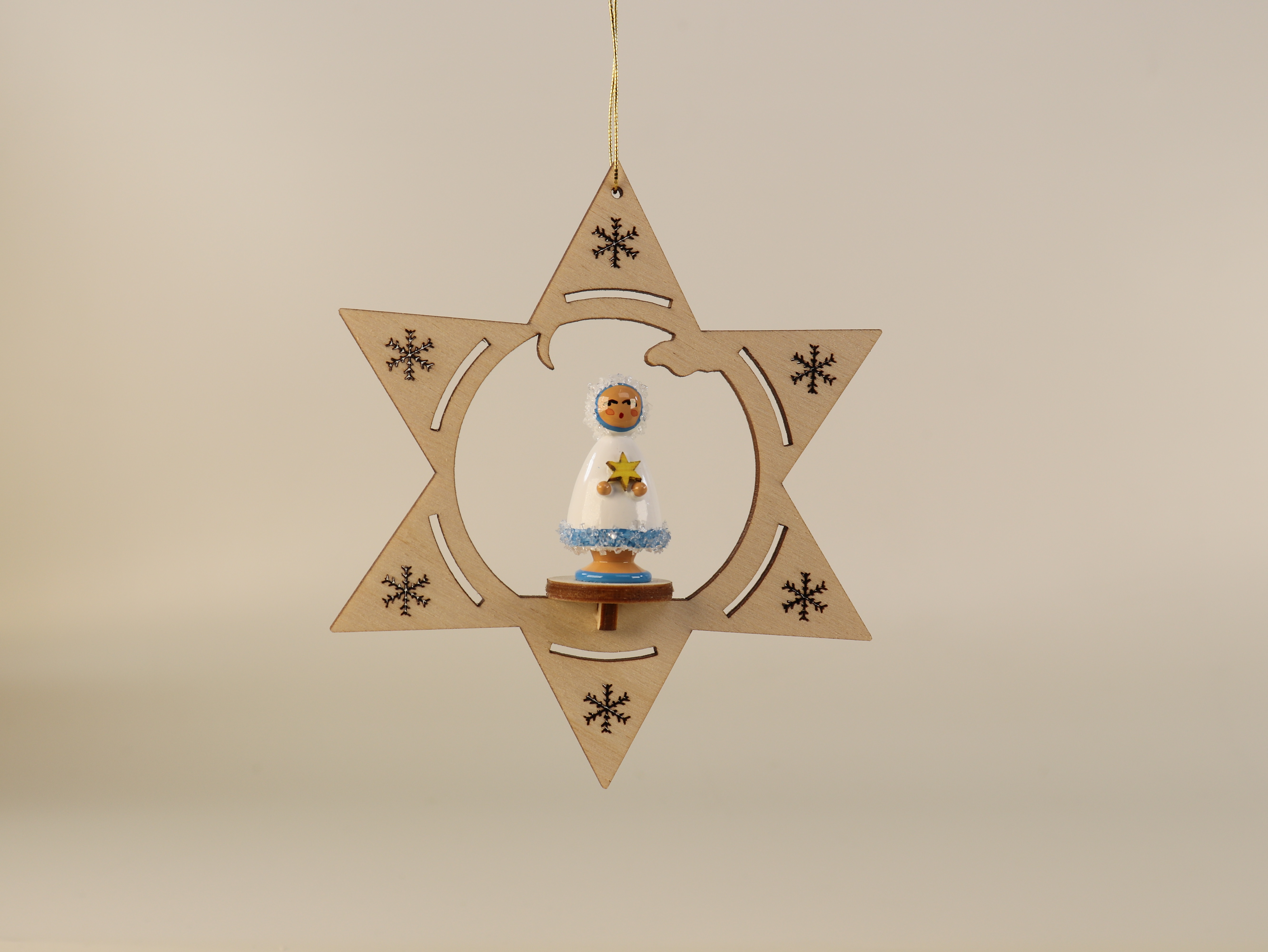 Christbaumschmuck Stern mit Winterkind