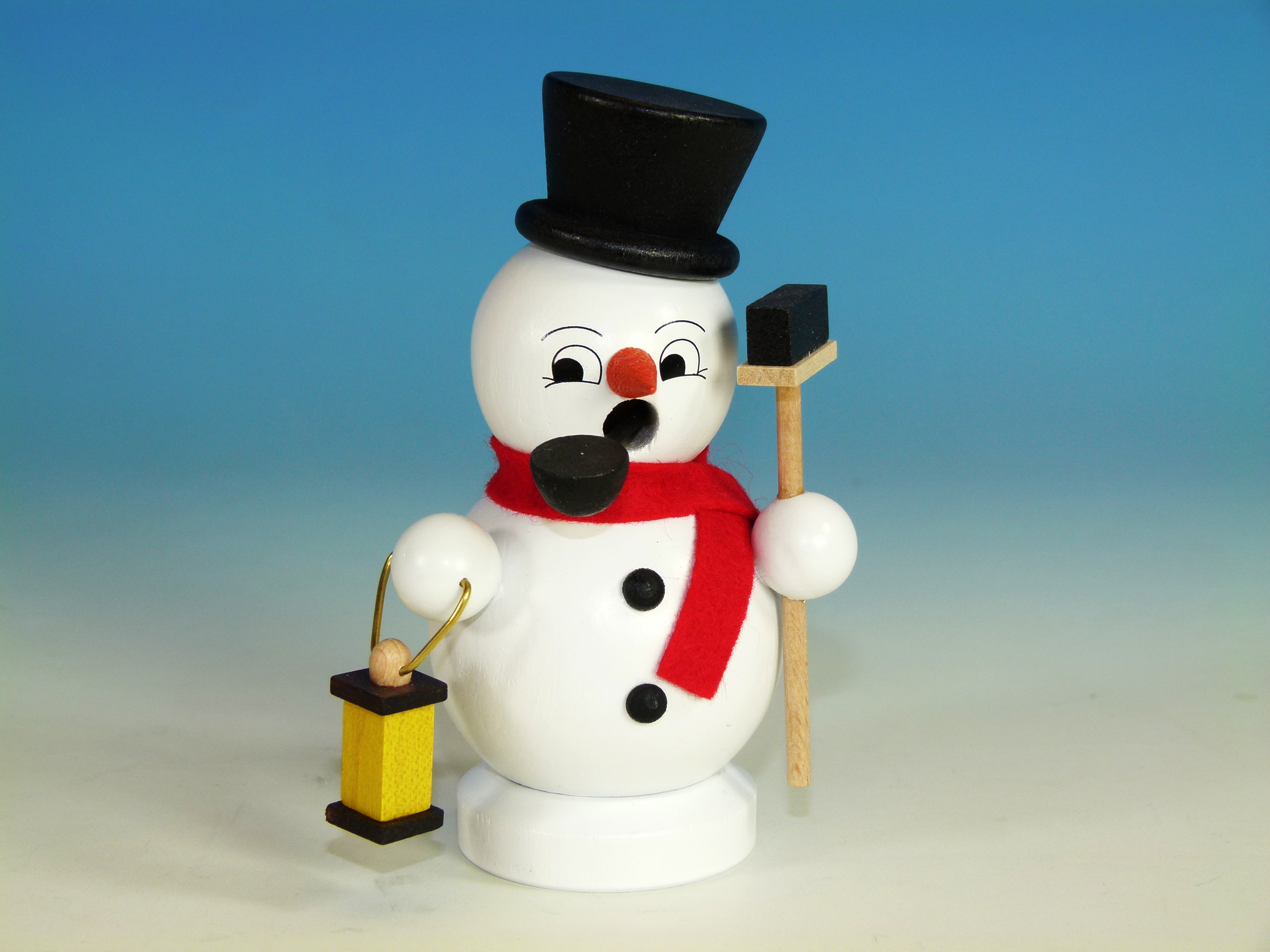 Räuchermann Schneemann mit Laterne und Besen online kaufen
